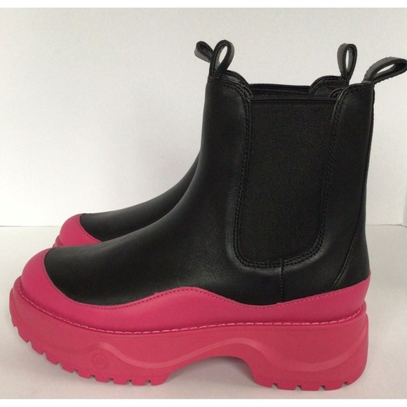 NEW MICHAEL KORS Dupree Chunky Leather Chelsea Boots,  Black Multi (Size 7.5 M) - Picture 4 of 12